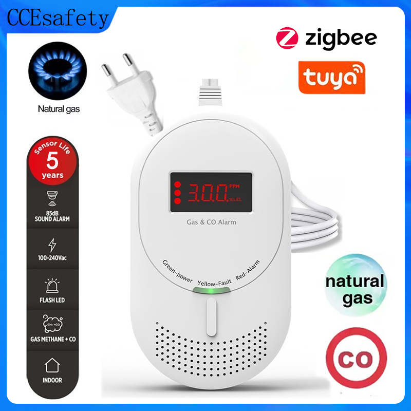 Smoke Leak Detector - Zigbee Tuya CO Gas Detector Natural