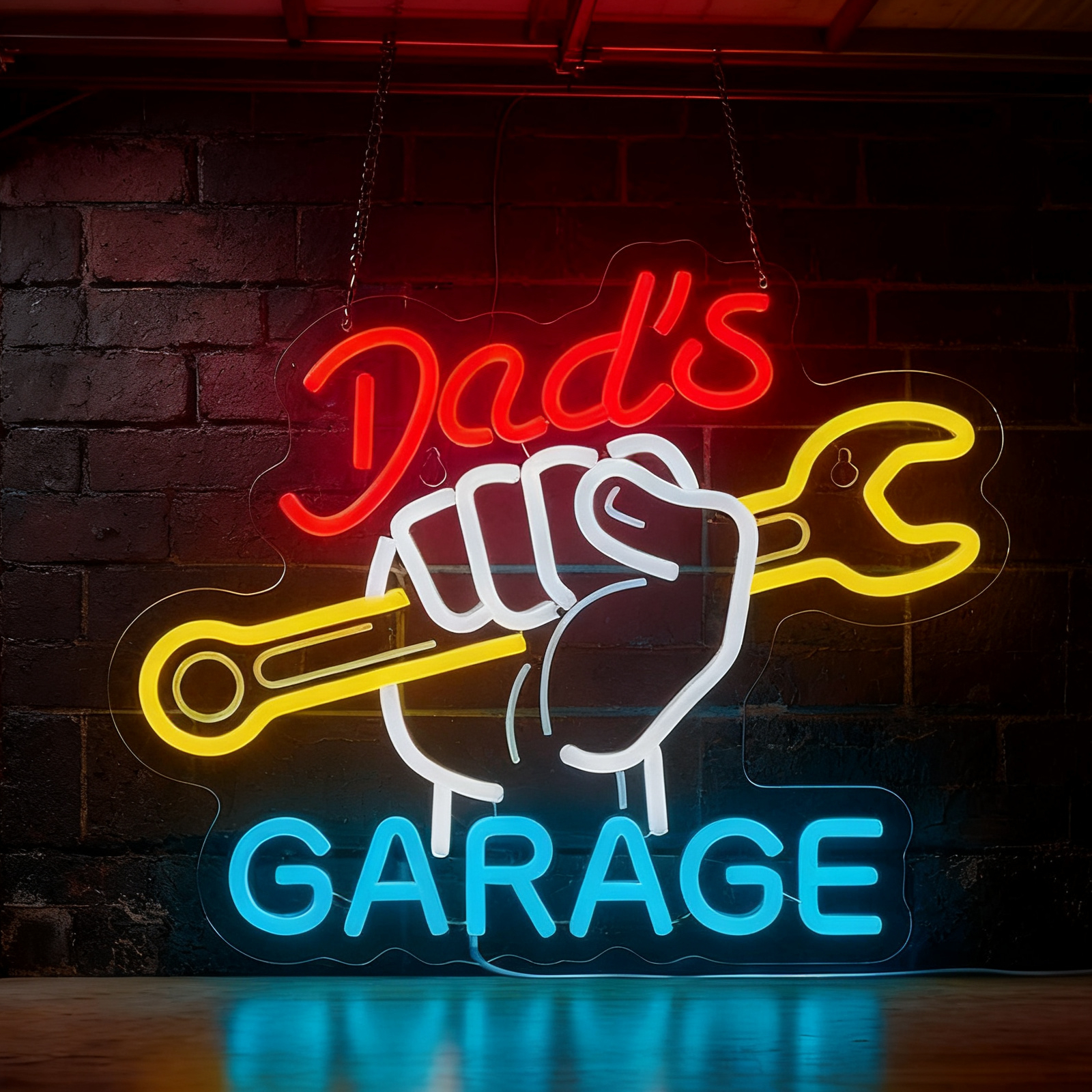 Auto Repair Shop Open - Dad's Garage Neon Sign LED Wall