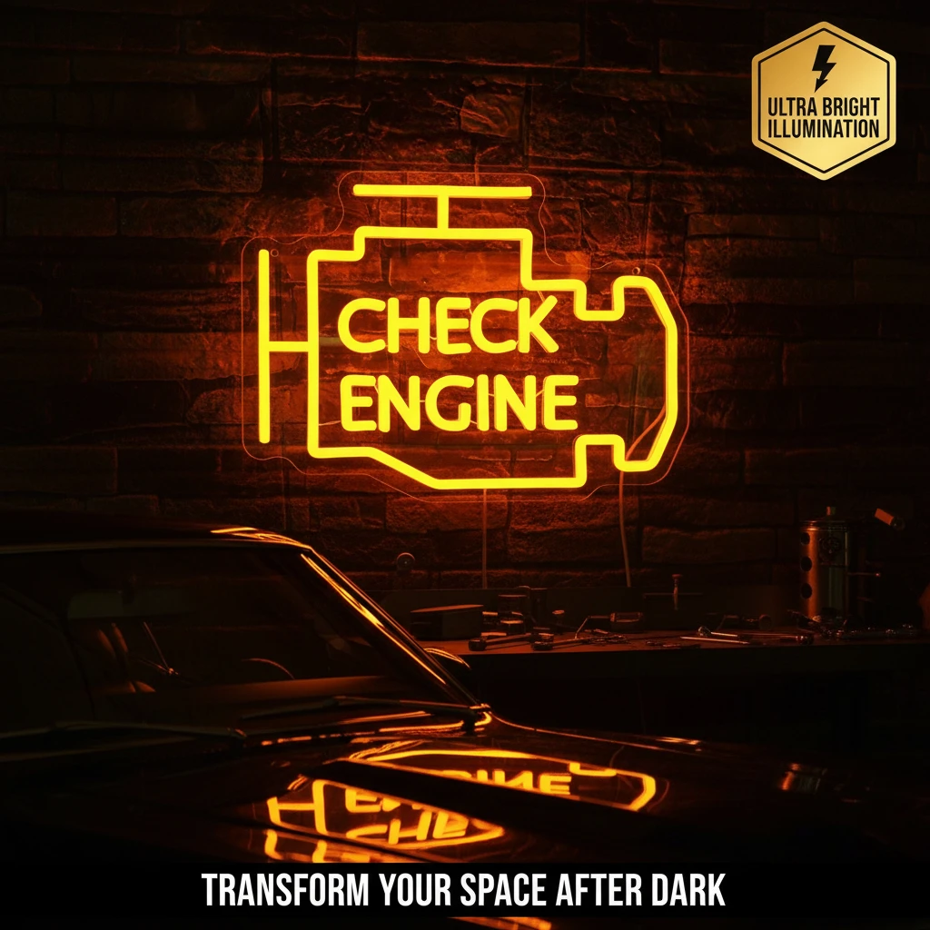 Check Engine  Neon LED Light – - огляд і ціна Auto Repair Shop Open