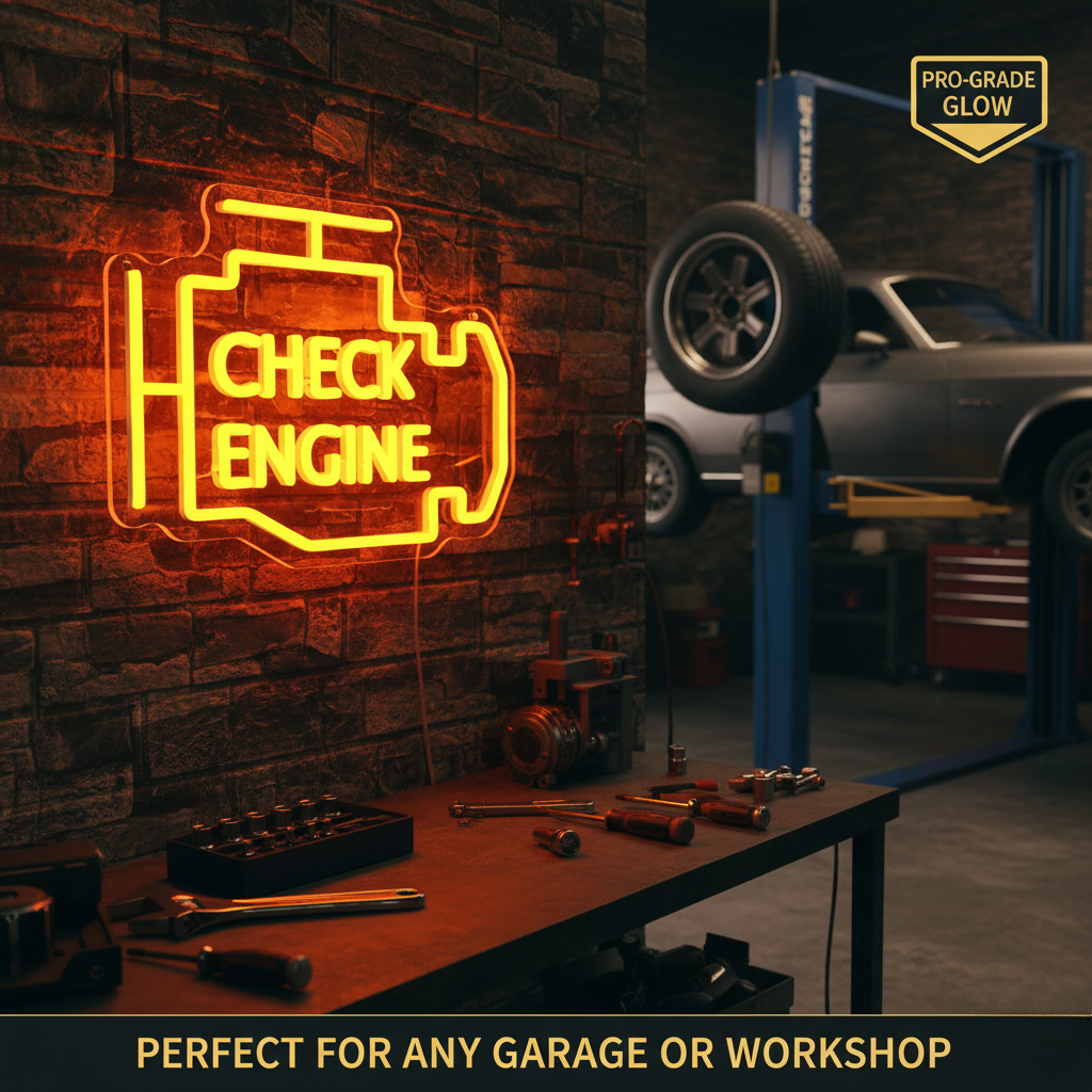 Check Engine  Neon LED Light – - огляд і ціна Auto Repair Shop Open