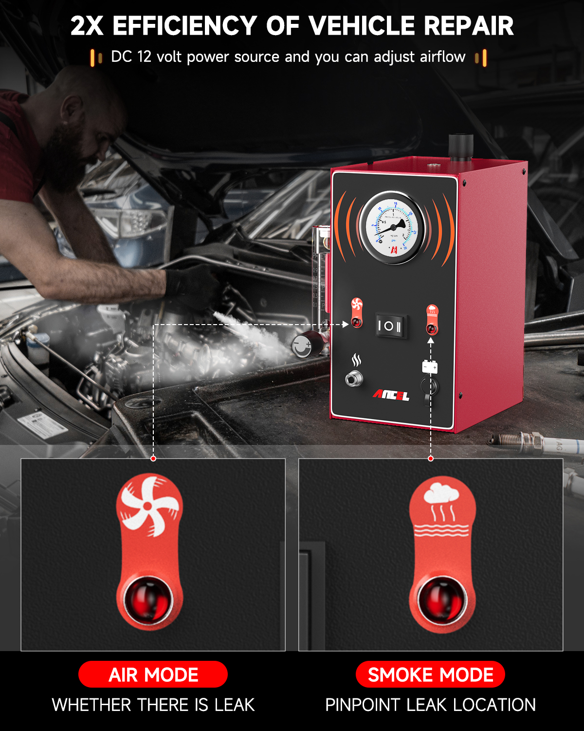 ANCEL S300 Car Smoke Leak Dete - огляд і ціна Smoke Leak Detector