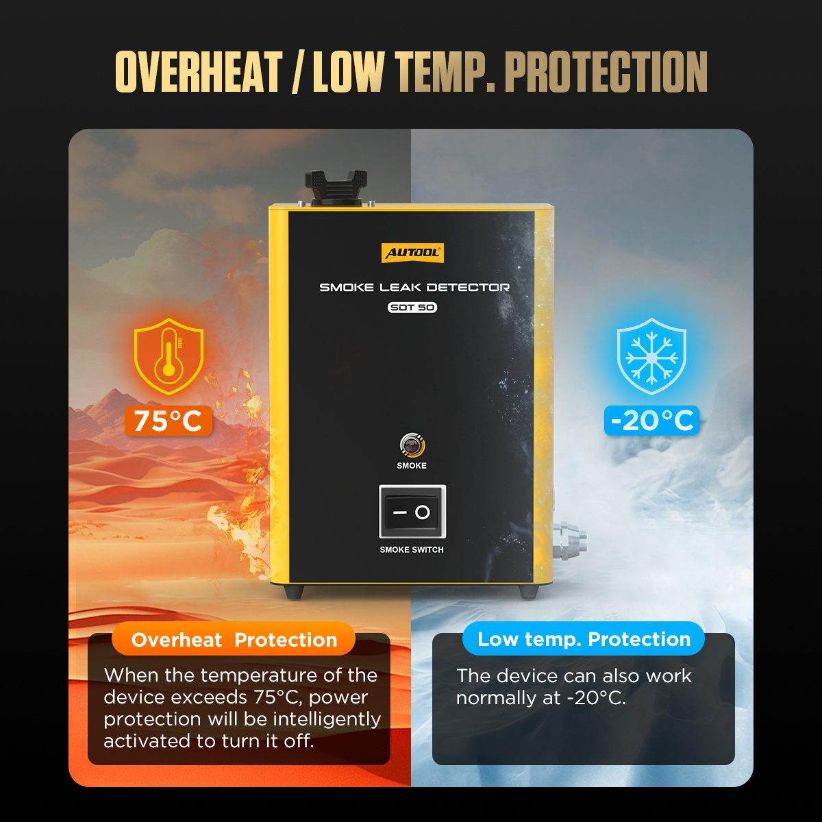 AUTOOL SDT50 12V Car Smoke Lea - огляд і ціна Smoke Leak Detector