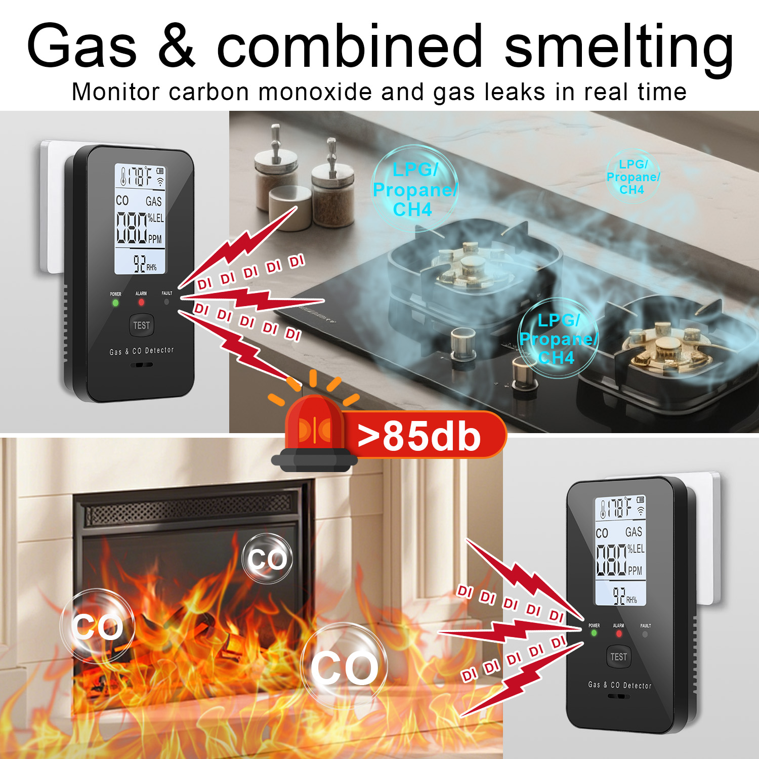 Natural Gas & Carbon Monoxide  - огляд і ціна Smoke Leak Detector
