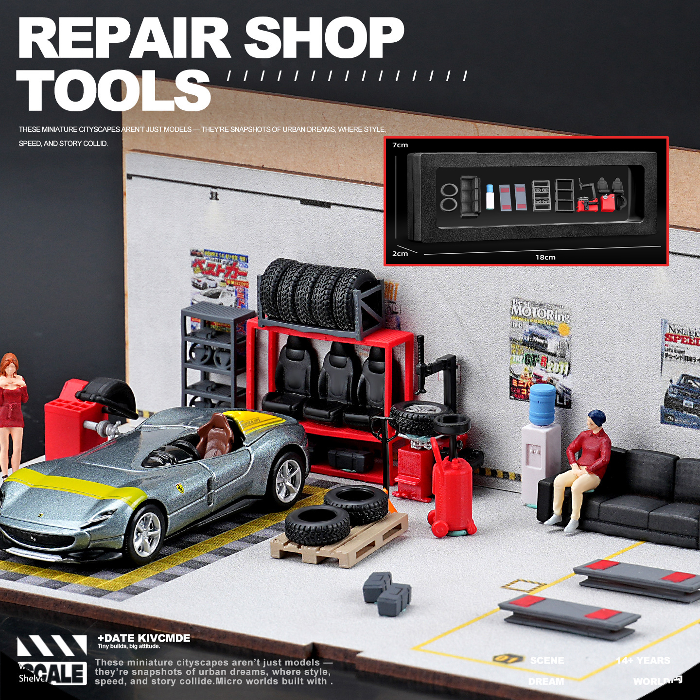 Diorama 1/64 Repair Shop Tools - огляд і ціна Auto Repair Shop In