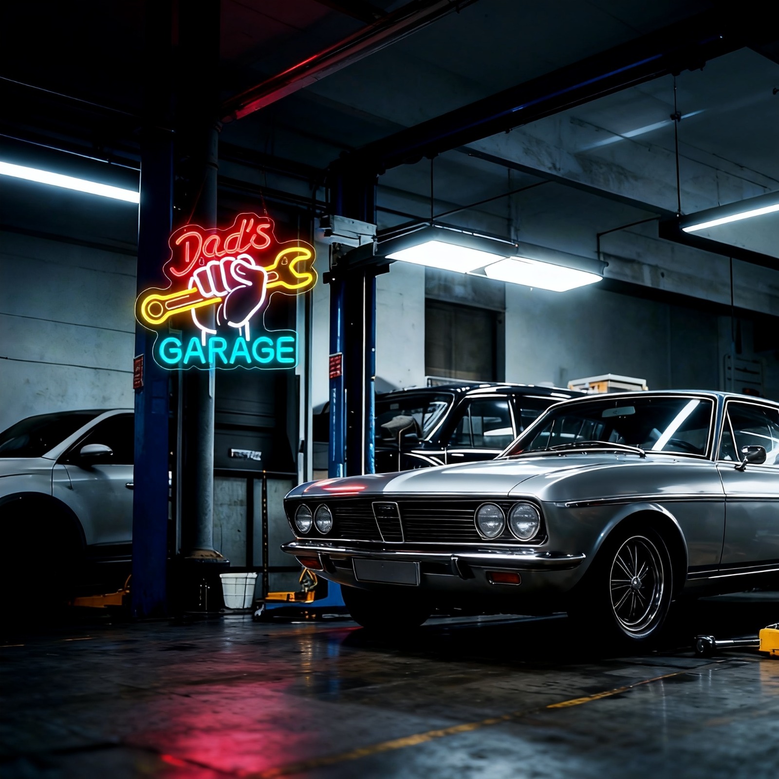 Dad's Garage Neon Sign LED Wal - огляд і ціна Auto Repair Shop Open